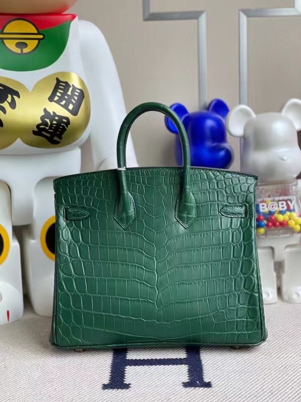 Hermès(爱马仕)Birkin 铂金包 Crocodile matt 雾面鳄鱼 翠绿色 金扣 25cm 顶级手缝-拉尔森鳄鱼皮具定制 - 爱马仕包包官网 Hermès(爱马仕)Birkin 铂金包 Crocodile matt 雾面鳄鱼 翠绿色 金扣 25cm 顶级手缝