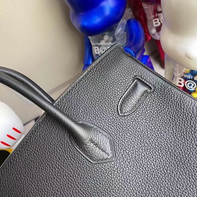 Hermès（爱马仕）Birkin 铂金包 原厂小牛皮 togo ck89 黑色 noir 金扣 30cm 现货