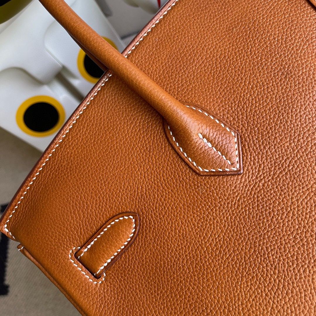 Hermès（爱马仕）Birkin 铂金包 福宝 ck37 金棕色 Gold 银扣 35cm 顶级手缝定制