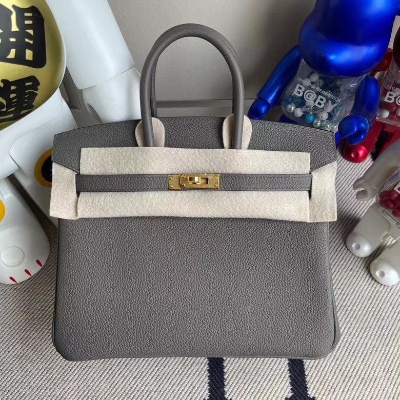 Hermès（爱马仕）Birkin 铂金包 原厂小牛皮 togo 8F 锡器灰 etain 金扣 25cm 顶级手缝