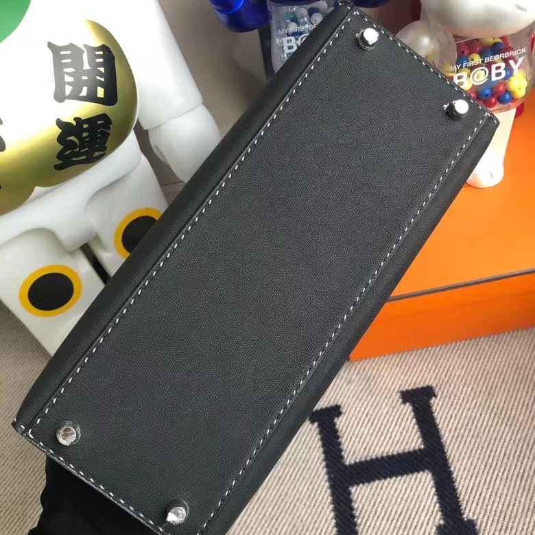 Hermès（爱马仕）Kelly 凯莉包 GM皮 黑色 银扣 28cm 顶级手缝 现货