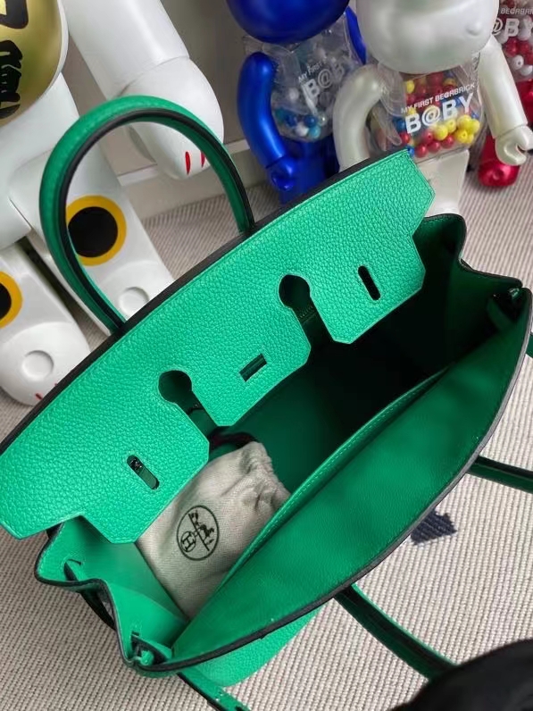 Hermès（爱马仕）Birkin 铂金包 原厂小牛皮 togo 6W Menthe 薄荷绿 银扣 25cm