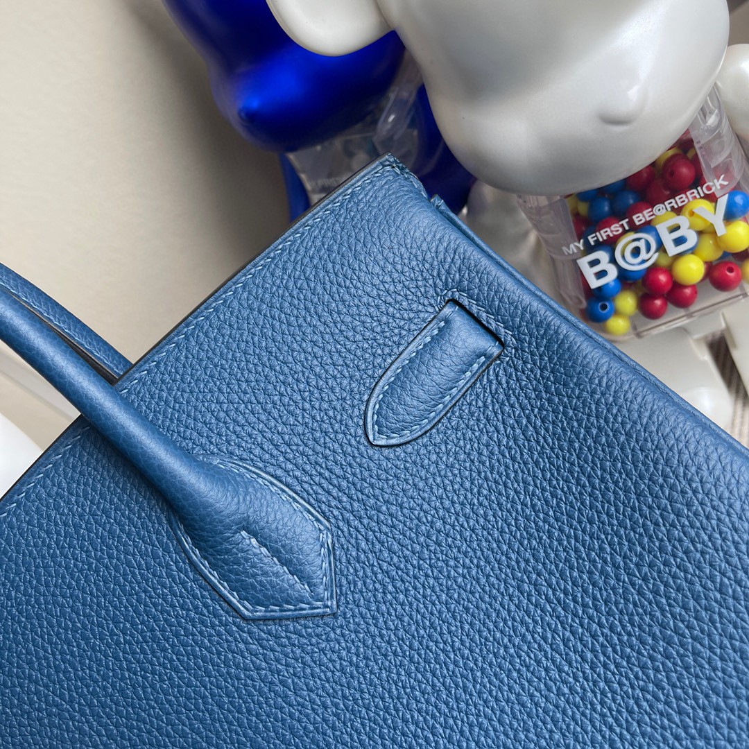 Hermès（爱马仕）Birkin 铂金包 原厂小牛皮 togo 深邃蓝 deep blue 玫瑰金 30cm