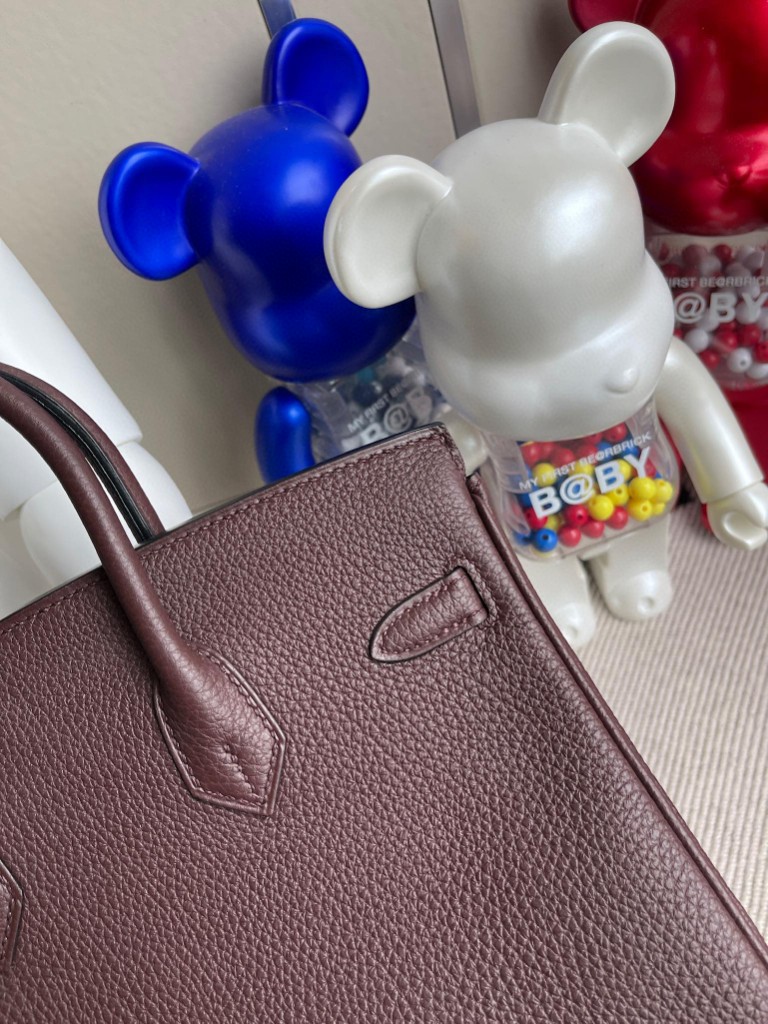 Hermès（爱马仕）Birkin 铂金包 原厂小牛皮 togo皮 0G 马鞍红 银扣 25cm