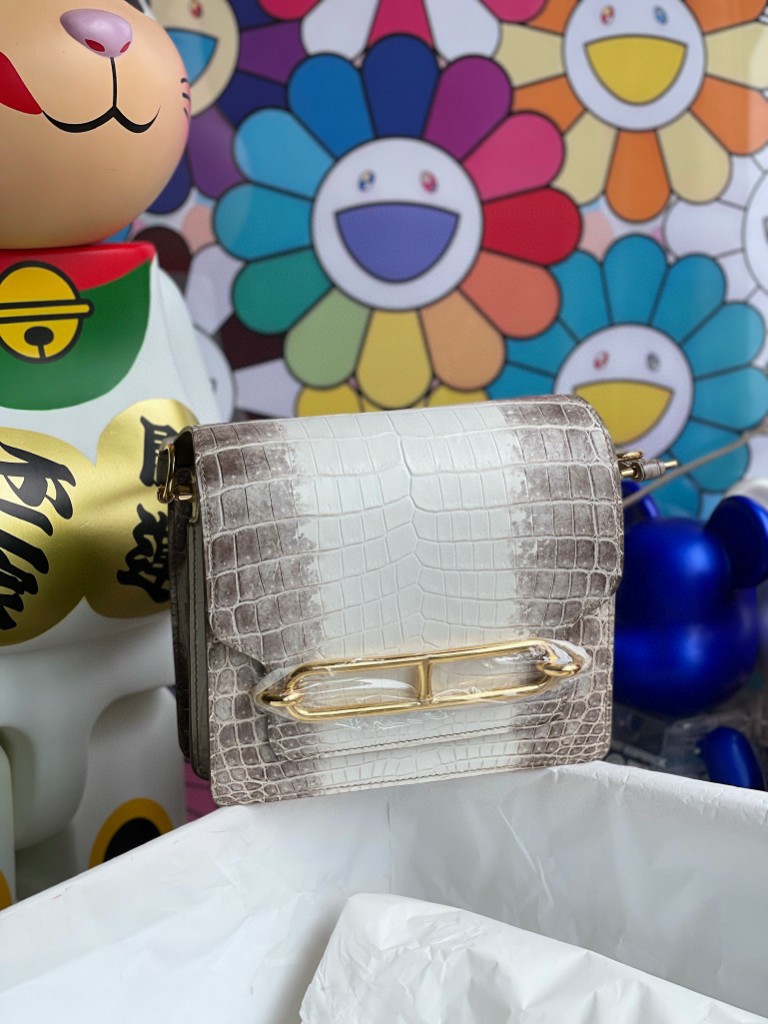 Hermès（爱马仕）Roulis 猪鼻子 Himalaya 喜马拉雅 金扣 18cm 顶级手缝 现货