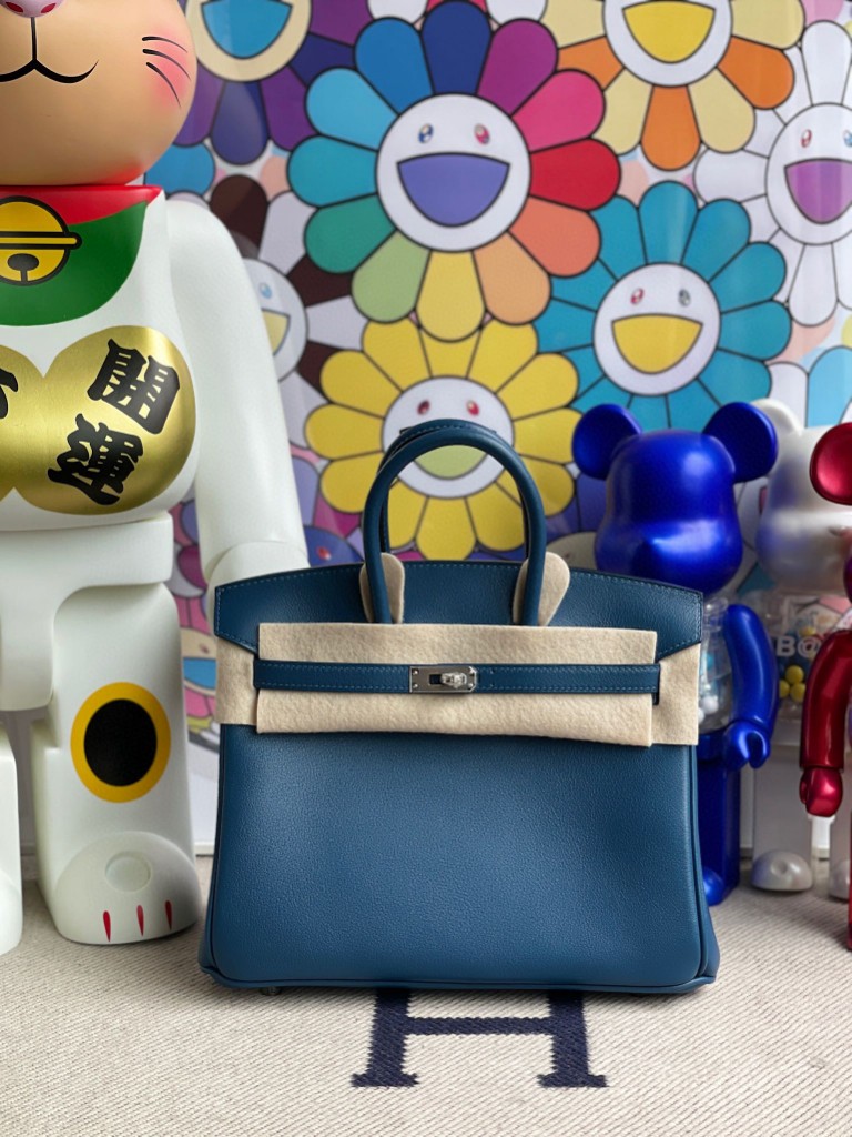 Hermès（爱马仕）Birkin 铂金包 Swift S4 深邃蓝 deep blue 银扣 25cm 顶级手缝