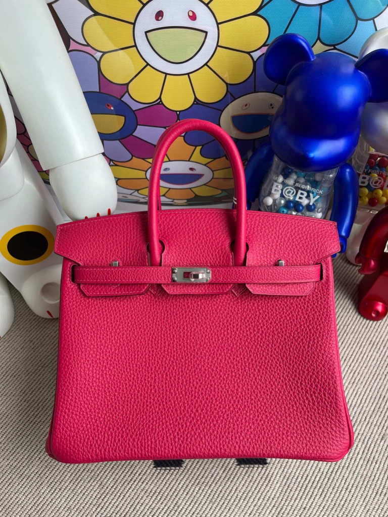 Hermès（爱马仕）Birkin 铂金包 原厂小牛皮 togo 墨西哥粉 银扣 25cm 顶级手缝 现货