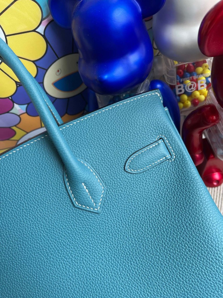 Hermès(爱马仕)Birkin 铂金包 原厂小牛皮 Togo ck75 牛仔蓝 Blue jean 银扣 30cm 顶级手缝-拉尔森鳄鱼皮具定制 - 爱马仕包包官网 Hermès(爱马仕)Birkin 铂金包 原厂小牛皮 Togo ck75 牛仔蓝 Blue jean 银扣 30cm 顶级手缝