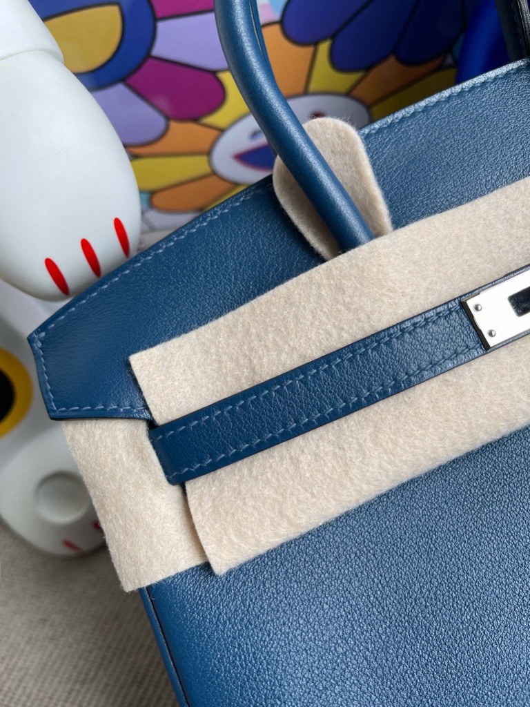 Hermès（爱马仕）Birkin 铂金包 Swift S4 深邃蓝 deep blue 银扣 25cm 顶级手缝
