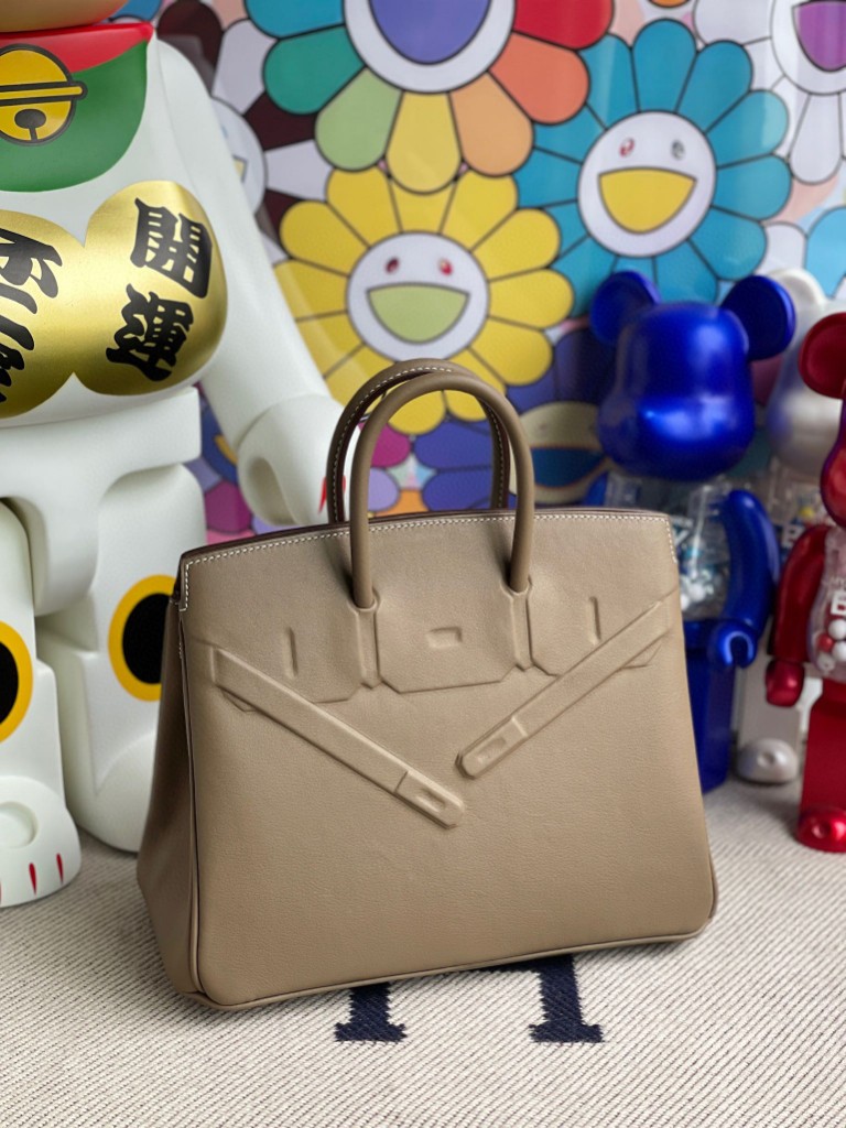 Hermès（爱马仕）Birkin 铂金包 Shadow ck18 大象灰 Etoupe 25cm 顶级手缝 超美
