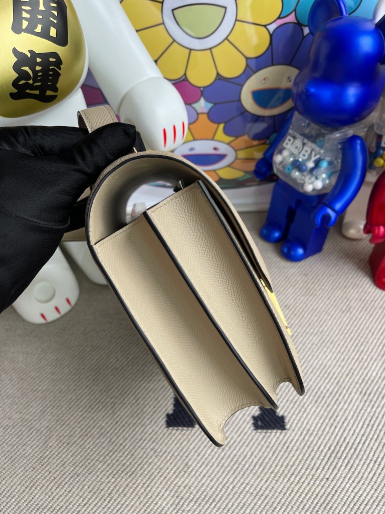 Hermès（爱马仕）Constance 空姐包 Epsom 原厂掌纹皮 S2 风衣灰 trench 金扣 24cm 顶级手缝