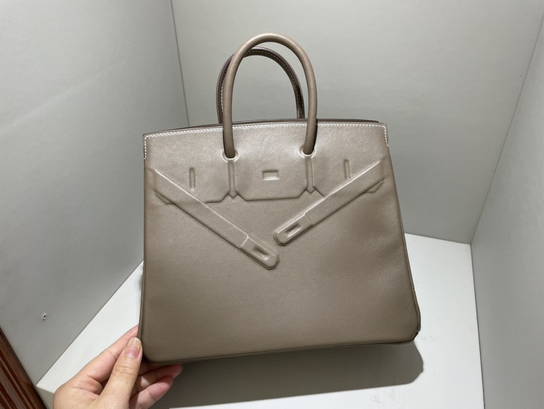 Hermès（爱马仕）Birkin Shadow 幻影 大象灰 etoupe 25cm 凹凸有致的影子设计