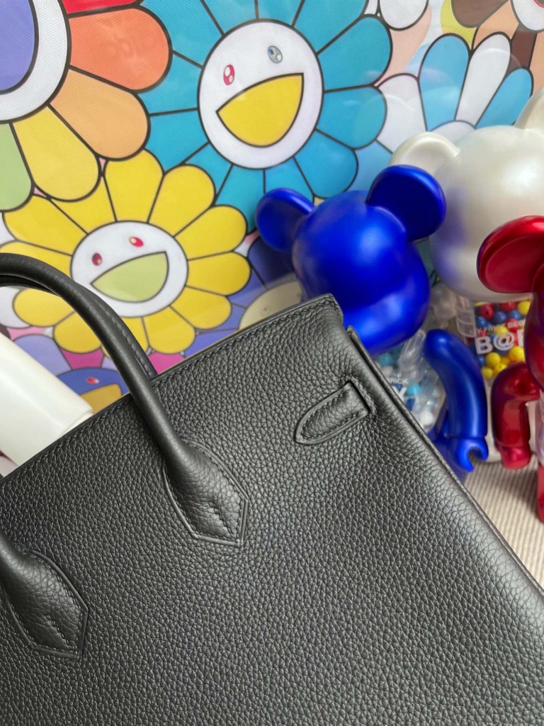 Hermès（爱马仕）Birkin 铂金包 原厂小牛皮 Togo ck89 黑色 Noir 金扣 25cm 顶级手缝