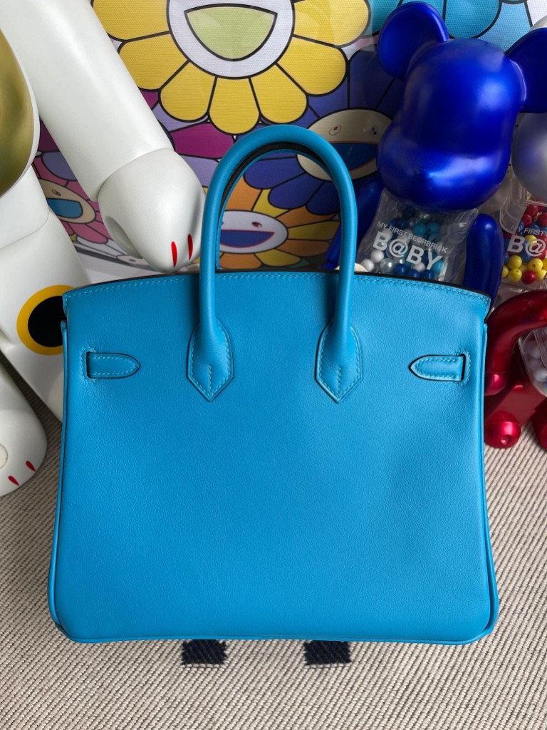 Hermès（爱马仕）Birkin 铂金包 Swift皮 0F 佛罗里达蓝 金扣 25cm 顶级手缝