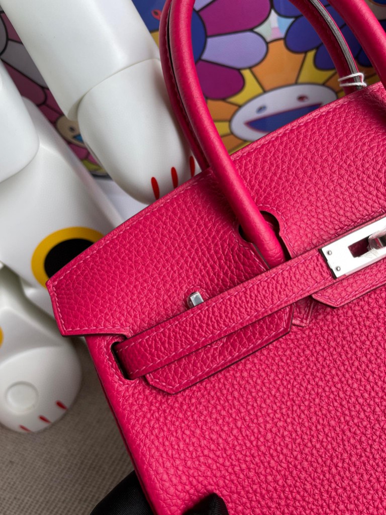 Hermès（爱马仕）Birkin 铂金包 原厂小牛皮 togo 墨西哥粉 银扣 25cm 顶级手缝 现货