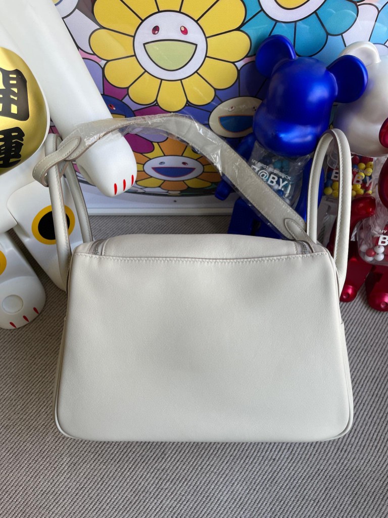 Hermès（爱马仕）Lindy 琳迪包 Swift nata 奶昔白 银扣 26cm 顶级手缝