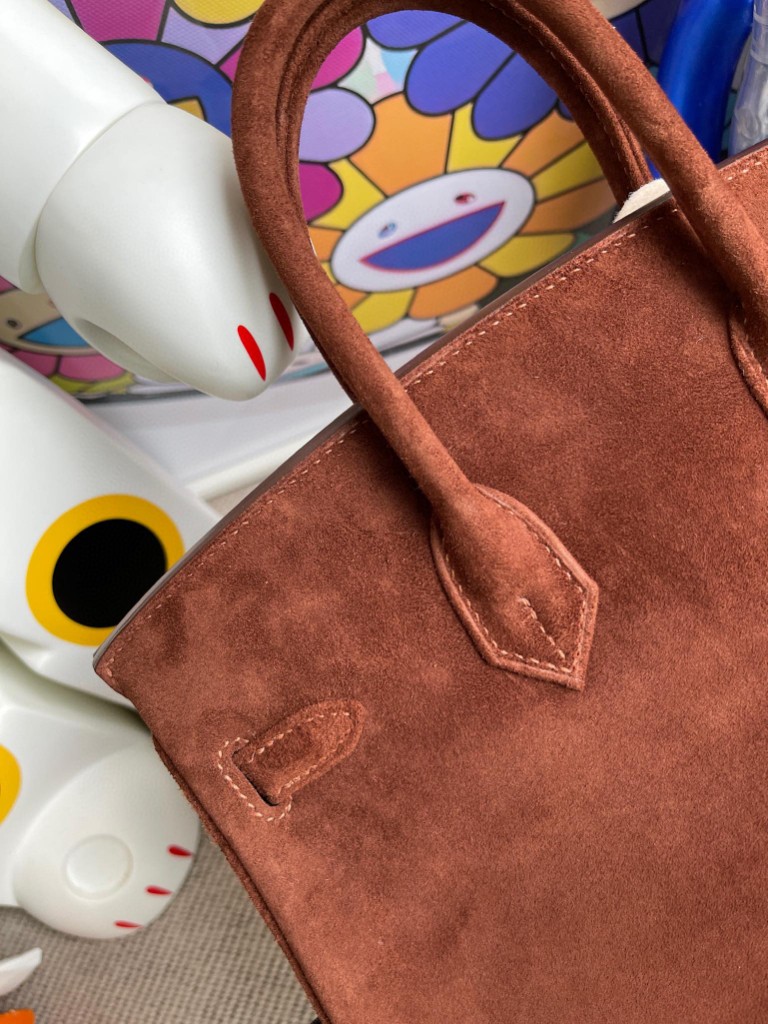 Hermès（爱马仕）Birkin 铂金包 麂皮 乌木色 金扣 25cm 顶级手缝