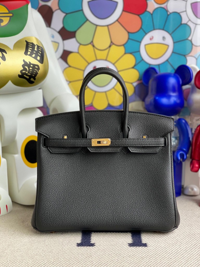 Hermès（爱马仕）Birkin 铂金包 原厂小牛皮 Togo ck89 黑色 Noir 金扣 25cm 顶级手缝