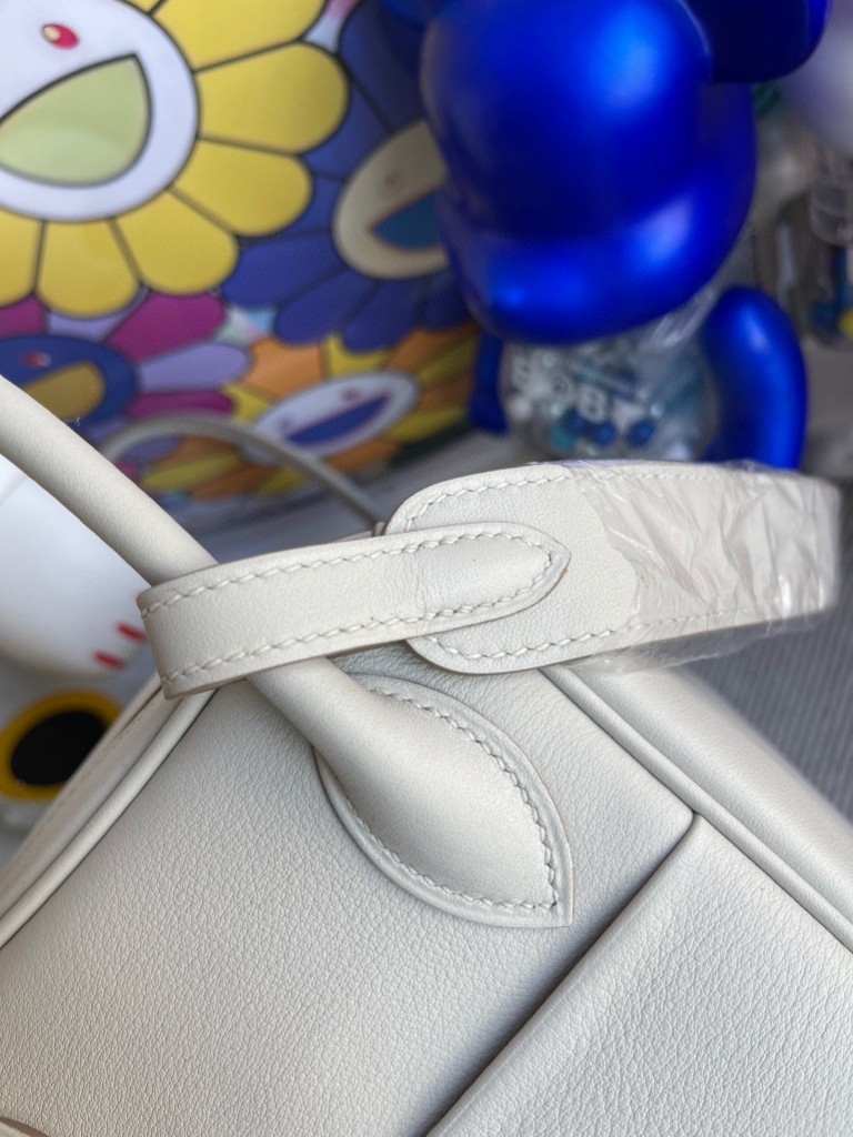 Hermès（爱马仕）Lindy 琳迪包 Swift nata 奶昔白 银扣 26cm 顶级手缝