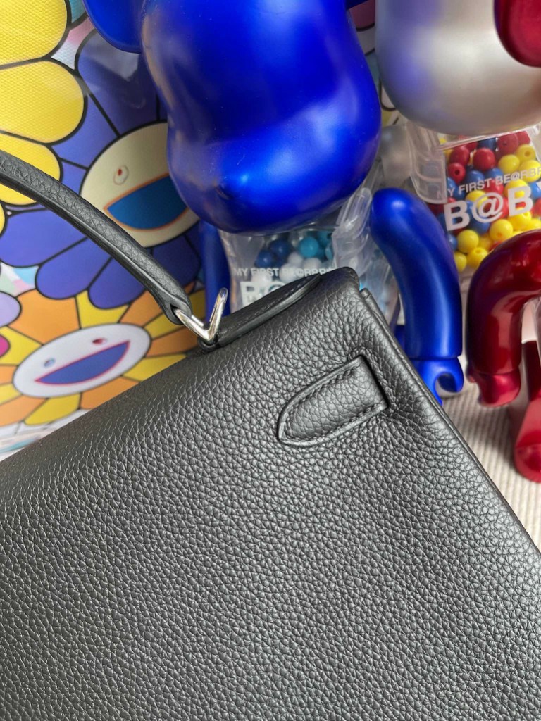 Hermès(爱马仕)Kelly 凯莉包 原厂小牛皮 Togo ck89 黑色 Noir 银扣 28cm 顶级手缝-拉尔森鳄鱼皮具定制 - 爱马仕包包官网 Hermès(爱马仕)Kelly 凯莉包 原厂小牛皮 Togo ck89 黑色 Noir 银扣 28cm 顶级手缝