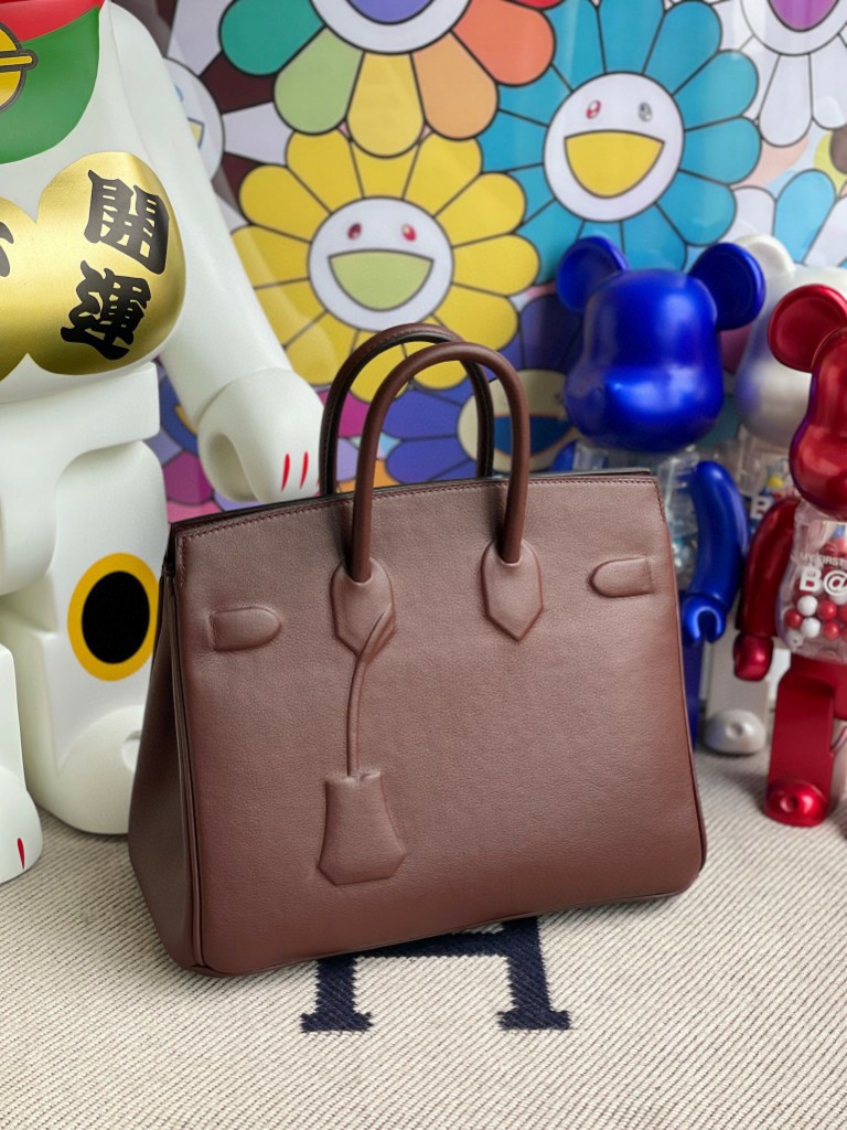 Hermès（爱马仕）Birkin 铂金包 Shadow 马鞍色 25cm 顶级手缝 超美