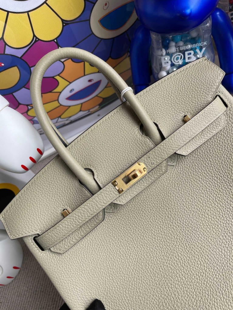 Hermès（爱马仕）Birkin 铂金包 原厂小牛皮 togo 鼠尾绿 金扣 25cm 顶级手缝 现货