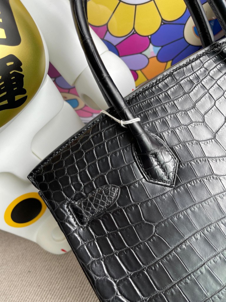 Hermès(爱马仕)Birkin 铂金包 Crocodile matt 雾面鳄鱼 ck89 黑色 Noir 银扣 30cm 顶级手缝-拉尔森鳄鱼皮具定制 - 爱马仕包包官网 Hermès(爱马仕)Birkin 铂金包 Crocodile matt 雾面鳄鱼 ck89 黑色 Noir 银扣 30cm 顶级手缝
