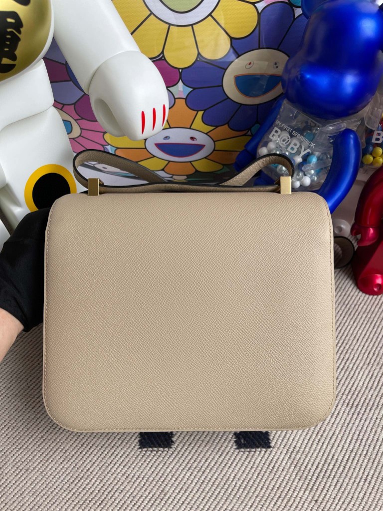 Hermès（爱马仕）Constance 空姐包 Epsom 原厂掌纹皮 S2 风衣灰 trench 金扣 24cm 顶级手缝
