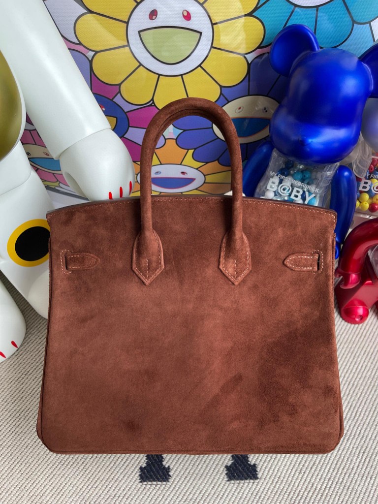 Hermès（爱马仕）Birkin 铂金包 麂皮 乌木色 金扣 25cm 顶级手缝