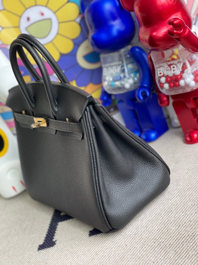 Hermès（爱马仕）Birkin 铂金包 原厂小牛皮 Togo ck89 黑色 Noir 金扣 25cm 顶级手缝