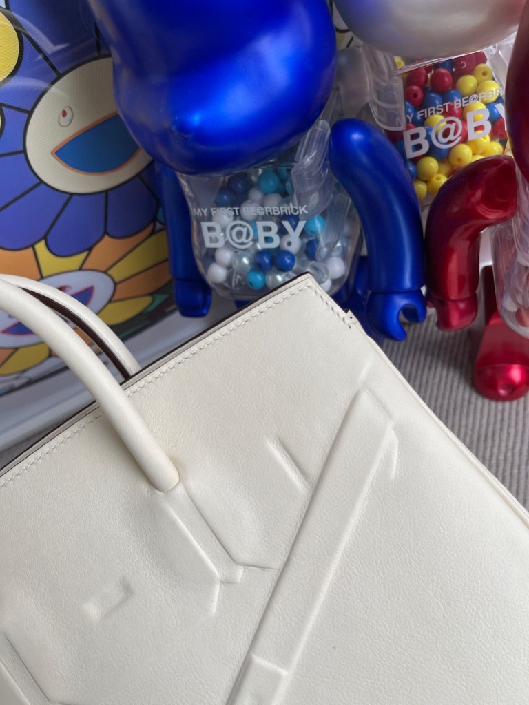 Hermès（爱马仕）Birkin Shadow 铂金包 8L 奶油白 25cm 顶级手缝 超美
