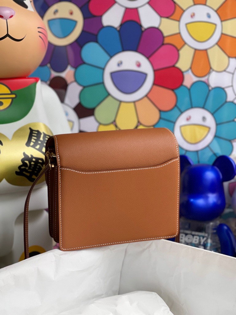 Hermès（爱马仕）Roulis 猪鼻包 Evecolor ck37 金棕色 gold 金扣 18cm 顶级手缝