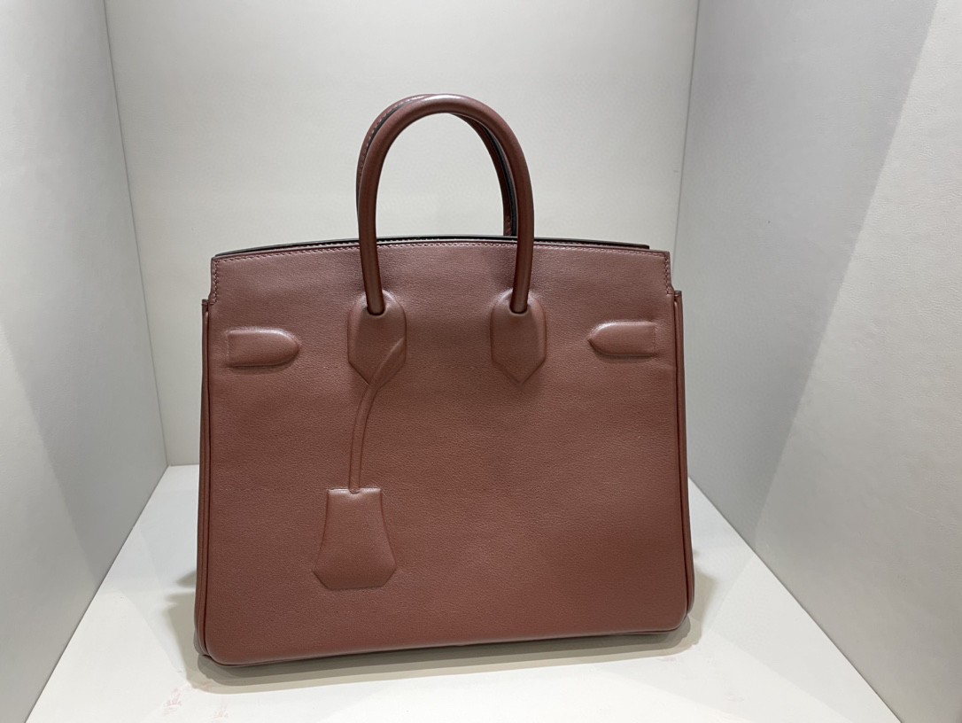 Hermès（爱马仕）Birkin Shadow 幻影 马鞍红 rouge sellier 25cm 凹凸有致的影子设计