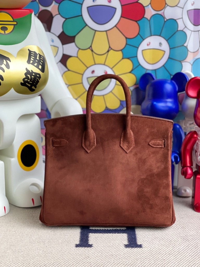 Hermès（爱马仕）Birkin 铂金包 麂皮 乌木色 金扣 25cm 顶级手缝