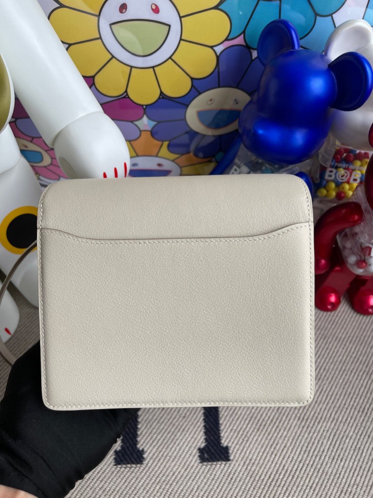 Hermès（爱马仕）Roulis 猪鼻子 Evecolor 奶油白 银扣 18cm 定制