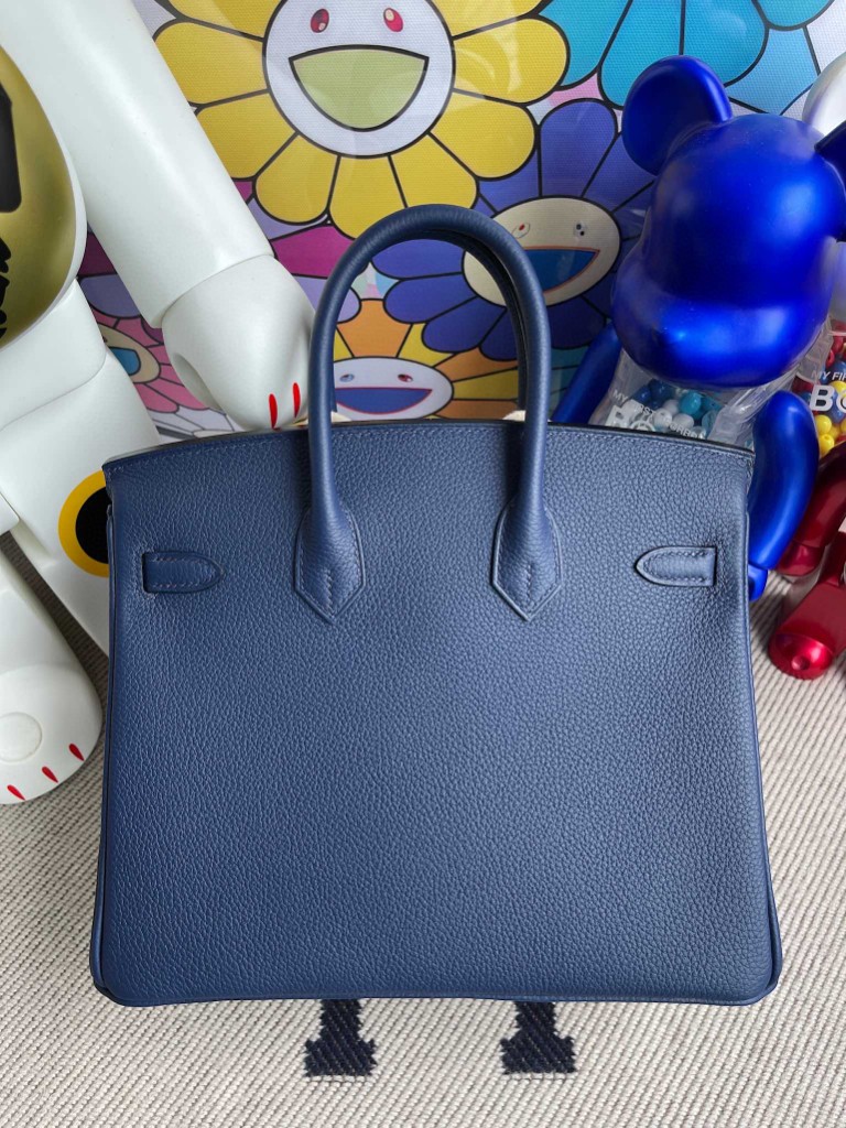 Hermès（爱马仕）Birkin 铂金包 原厂小牛皮togo 宝石蓝 银扣 25cm 顶级手缝