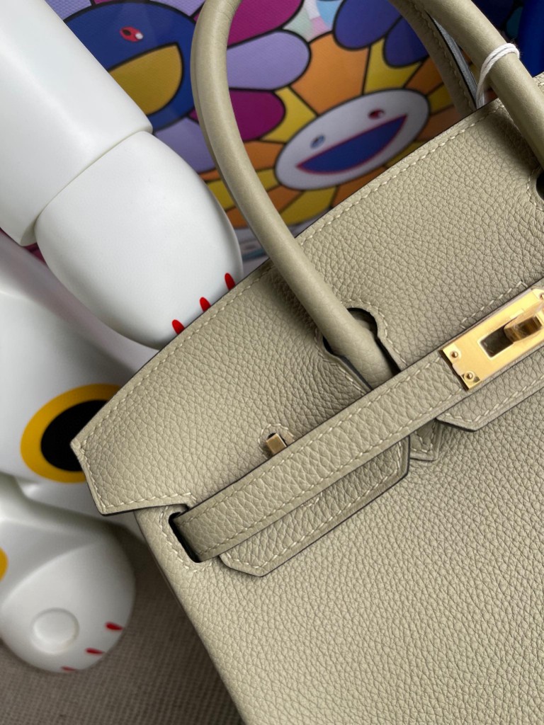 Hermès（爱马仕）Birkin 铂金包 原厂小牛皮 togo 鼠尾绿 金扣 25cm 顶级手缝 现货