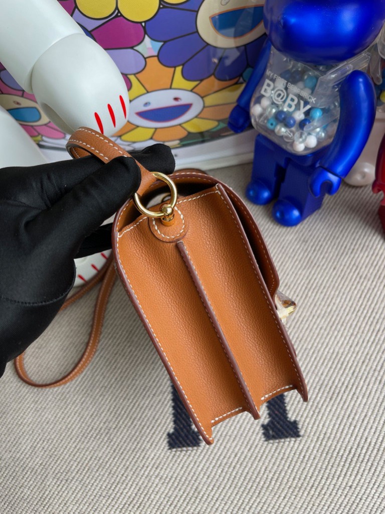 Hermès（爱马仕）Roulis 猪鼻子 Evecolor 金棕色 Gold 金扣 18cm 定制