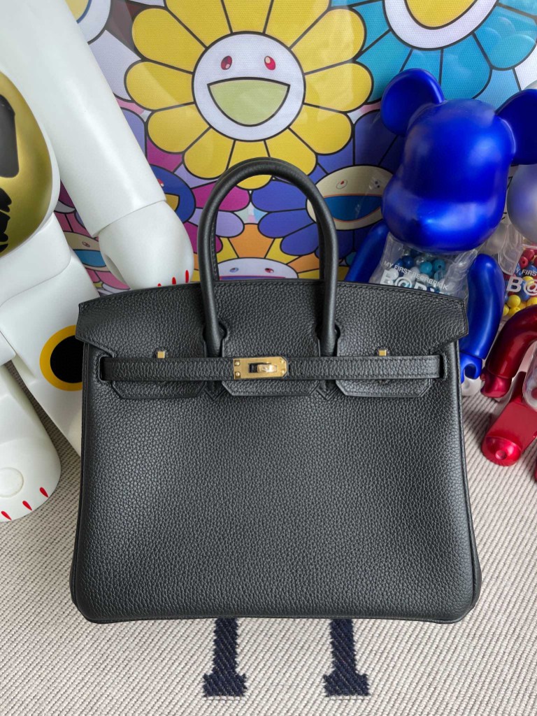 Hermès（爱马仕）Birkin 铂金包 原厂小牛皮 Togo ck89 黑色 Noir 金扣 25cm 顶级手缝