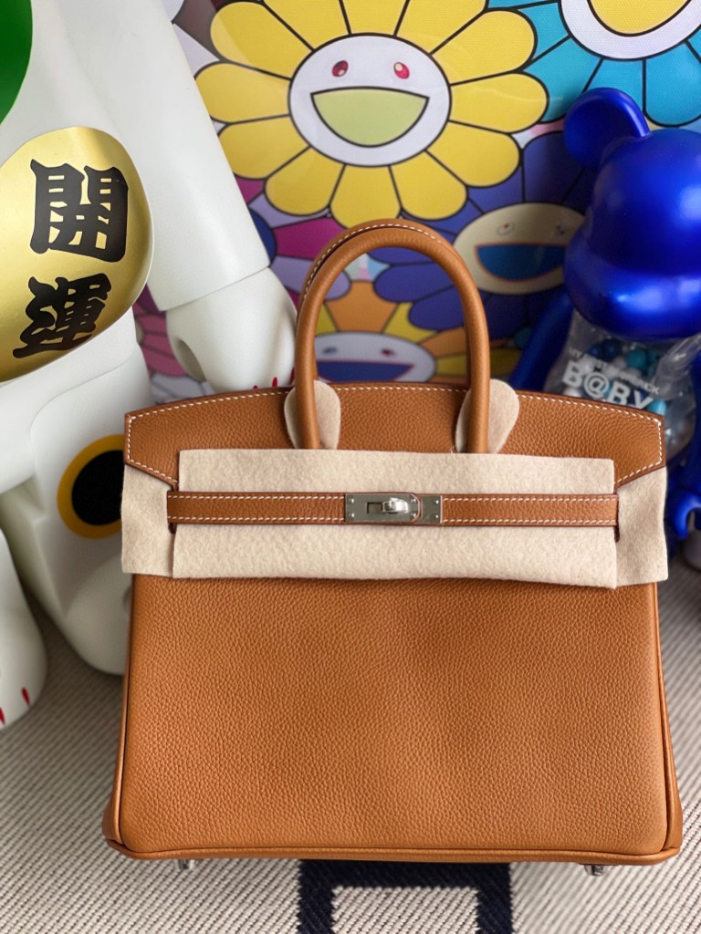 Hermès（爱马仕）Birkin 铂金包 福宝 金棕色 银扣 25cm 顶级手缝