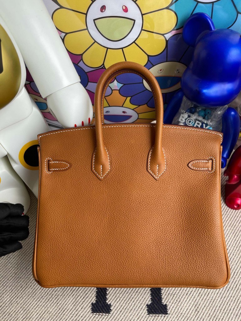 Hermès（爱马仕）Birkin 铂金包 福宝 金棕色 银扣 25cm 顶级手缝