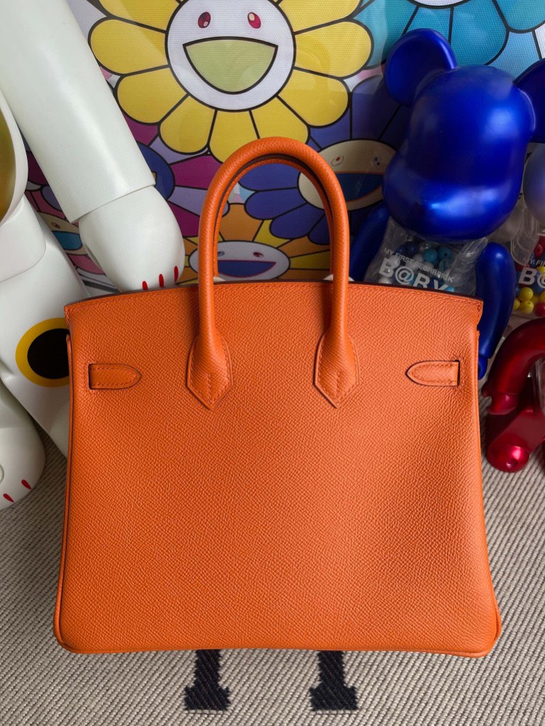 Hermès（爱马仕）Birkin 铂金包 epsom 原厂掌纹皮 93 橙色 Orange 金扣 25cm 顶级手缝