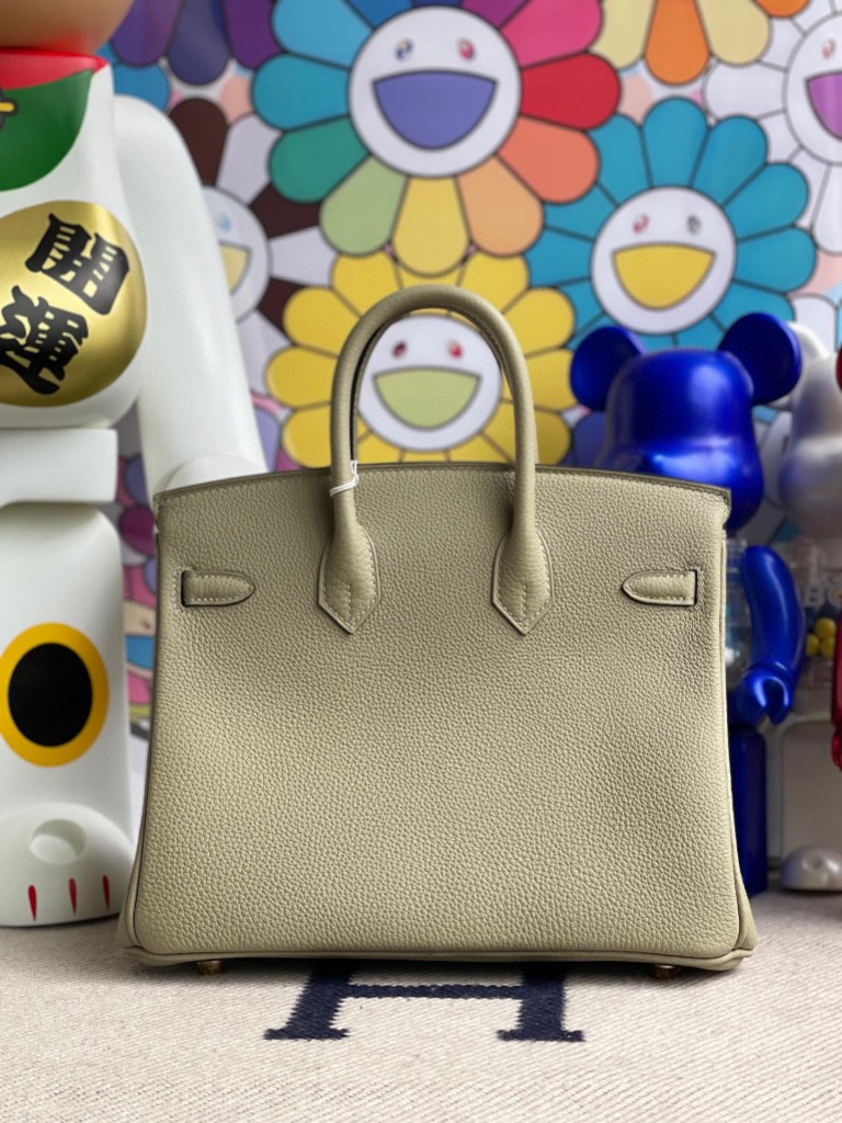 Hermès（爱马仕）Birkin 铂金包 原厂小牛皮 togo 鼠尾绿 金扣 25cm 顶级手缝 现货