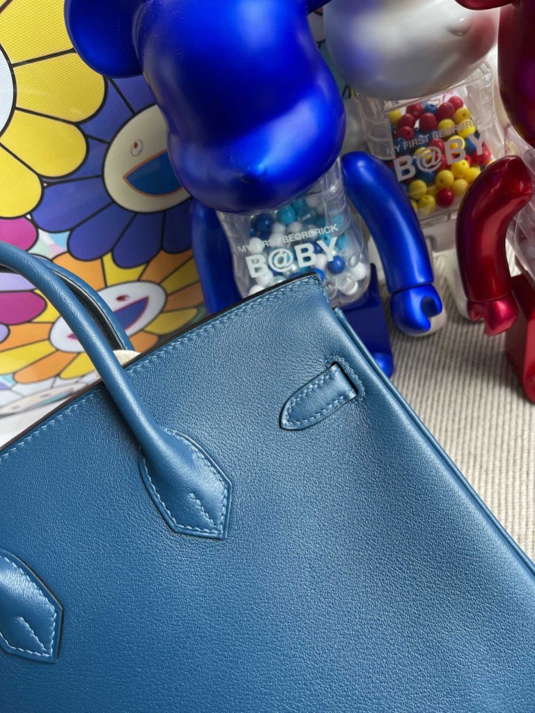 Hermès（爱马仕）Birkin 铂金包 Swift S4 深邃蓝 deep blue 银扣 25cm 顶级手缝
