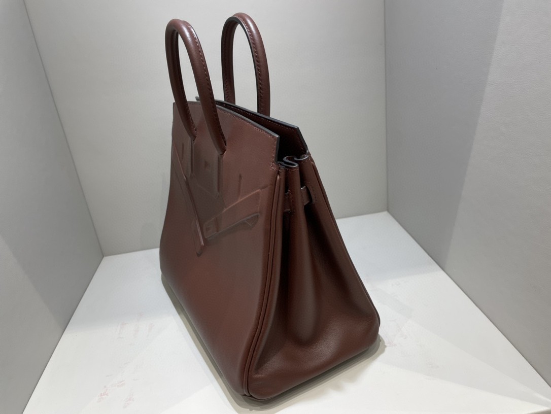 Hermès（爱马仕）Birkin Shadow 幻影 马鞍红 rouge sellier 25cm 凹凸有致的影子设计