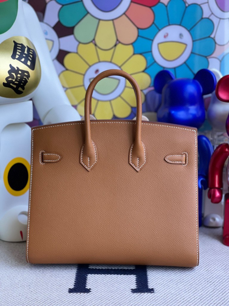 Hermès（爱马仕）Birkin 铂金包 Epsom 原厂掌纹皮 ck37 金棕色 Gold 金扣 25cm 顶级手缝
