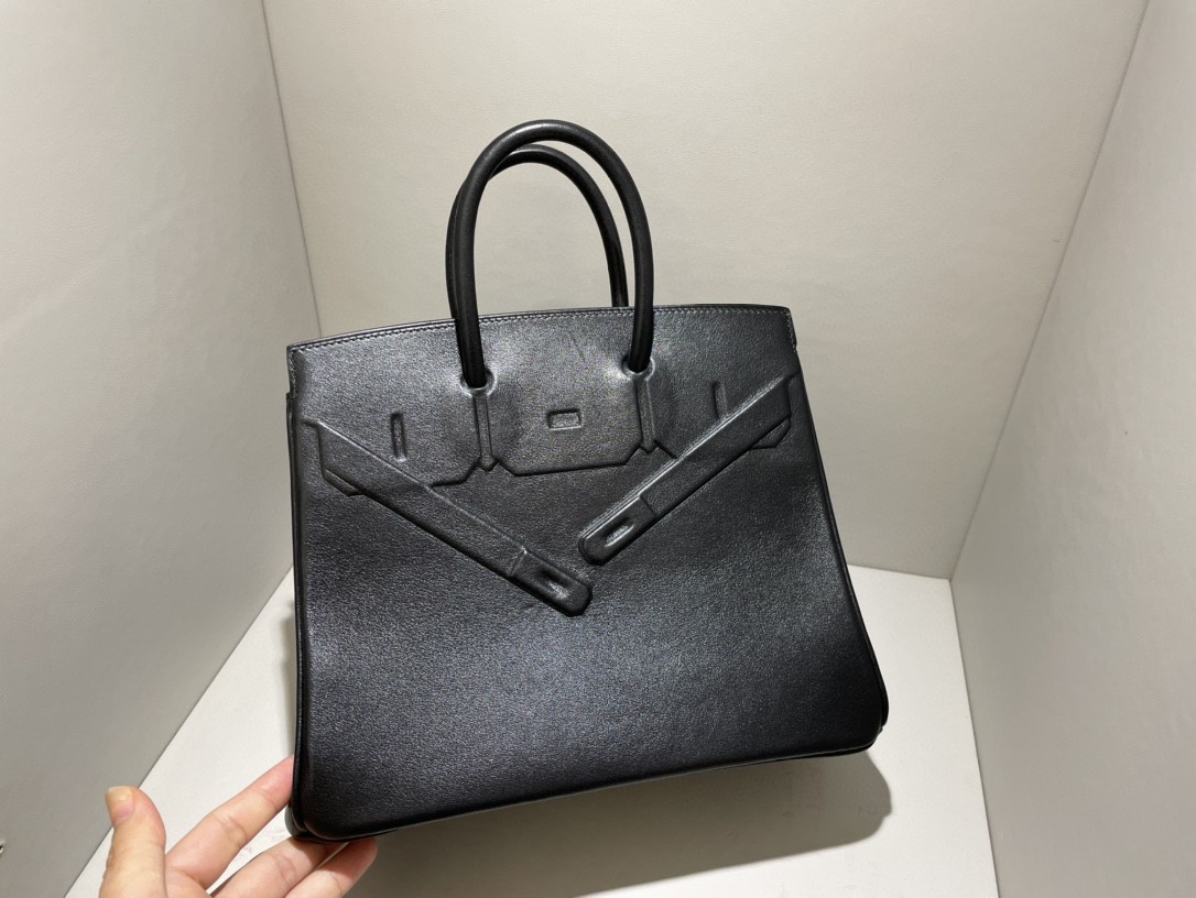 Hermès（爱马仕）Birkin Shadow 幻影 黑色 Noir 25cm 凹凸有致的影子设计