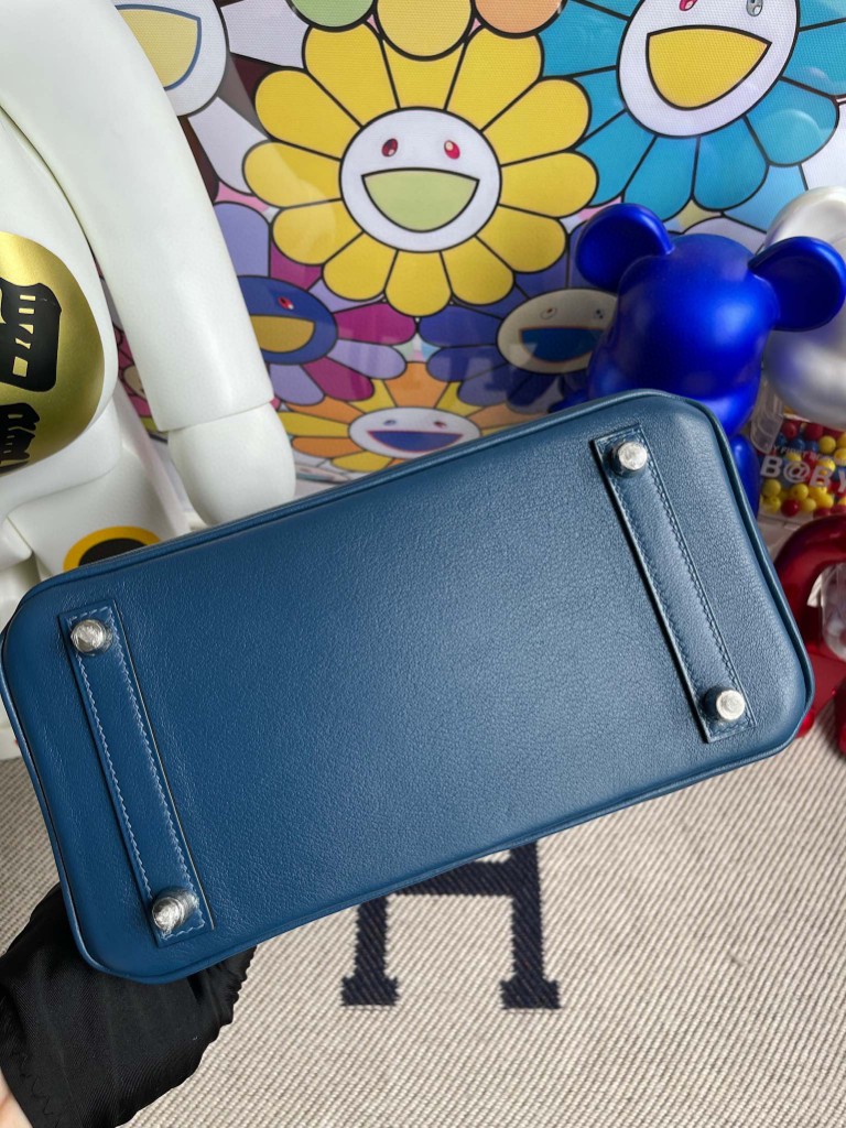 Hermès（爱马仕）Birkin 铂金包 Swift S4 深邃蓝 deep blue 银扣 25cm 顶级手缝