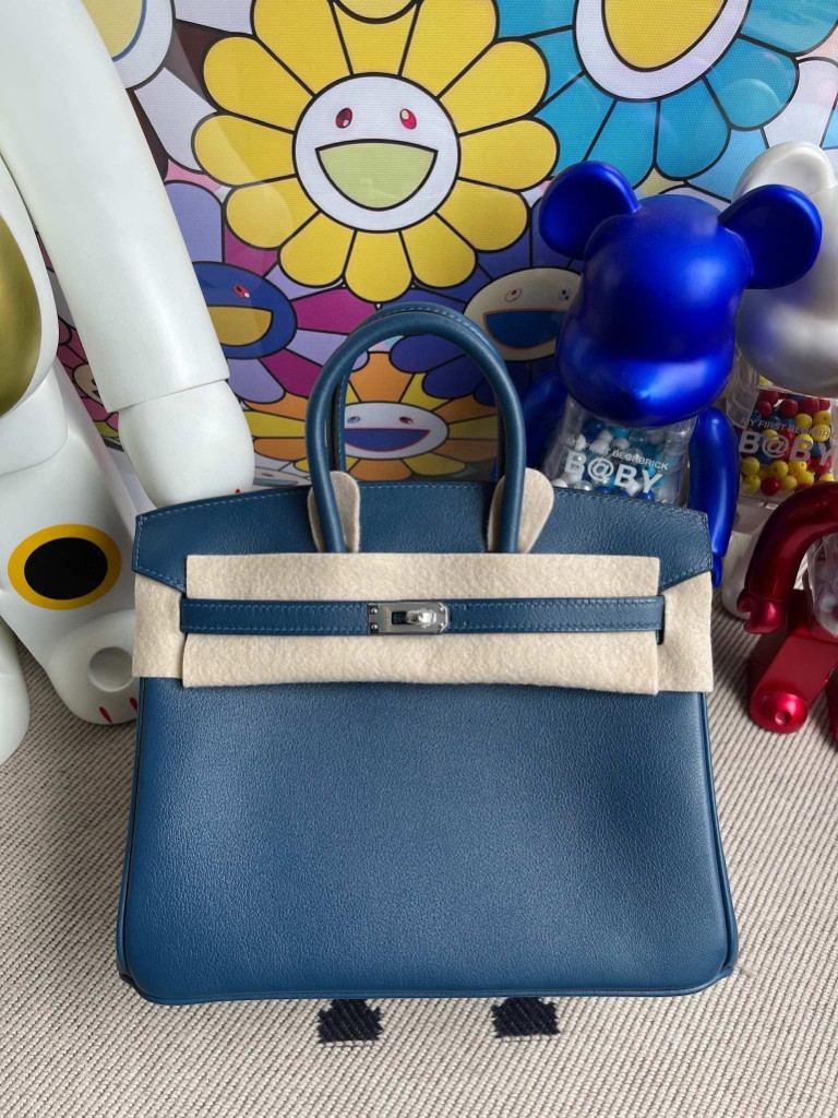Hermès（爱马仕）Birkin 铂金包 Swift S4 深邃蓝 deep blue 银扣 25cm 顶级手缝