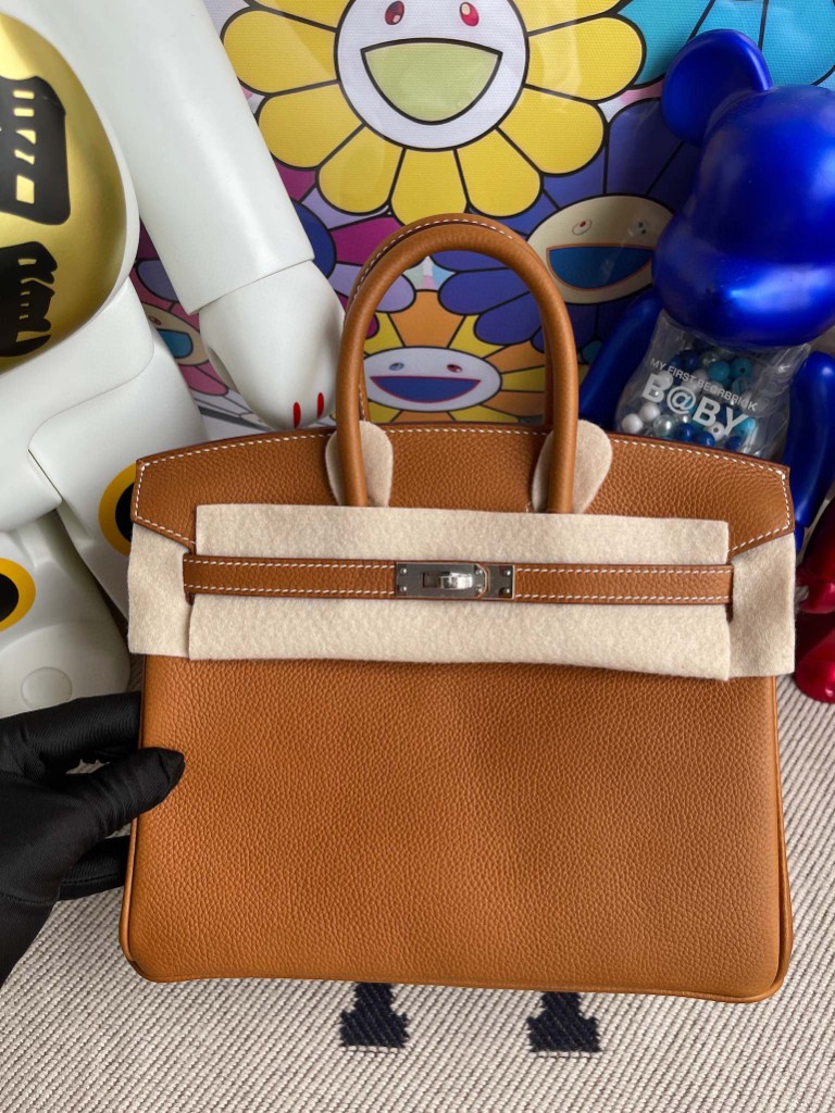 Hermès（爱马仕）Birkin 铂金包 福宝 金棕色 银扣 25cm 顶级手缝